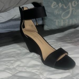 Size 9 Black wedge heels